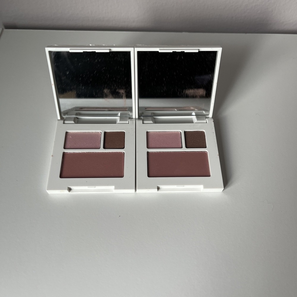 Lot Of 2 Clinique Shadow Duo 14 Strawberry Fudge + Blusher 15 Smoldering Plum